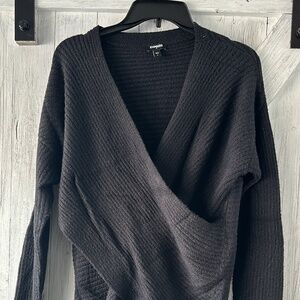 Express, size small, cross front black, sweater